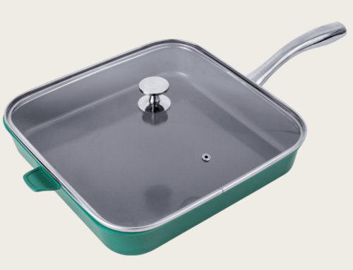 Cookware Square Fry Pan With Glass Cover Classic Square Die Casting Series